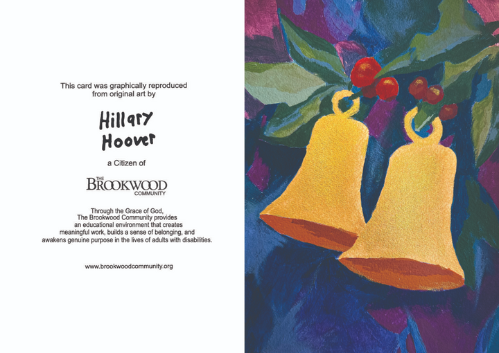 Card Christmas Holly Bells Pack 10