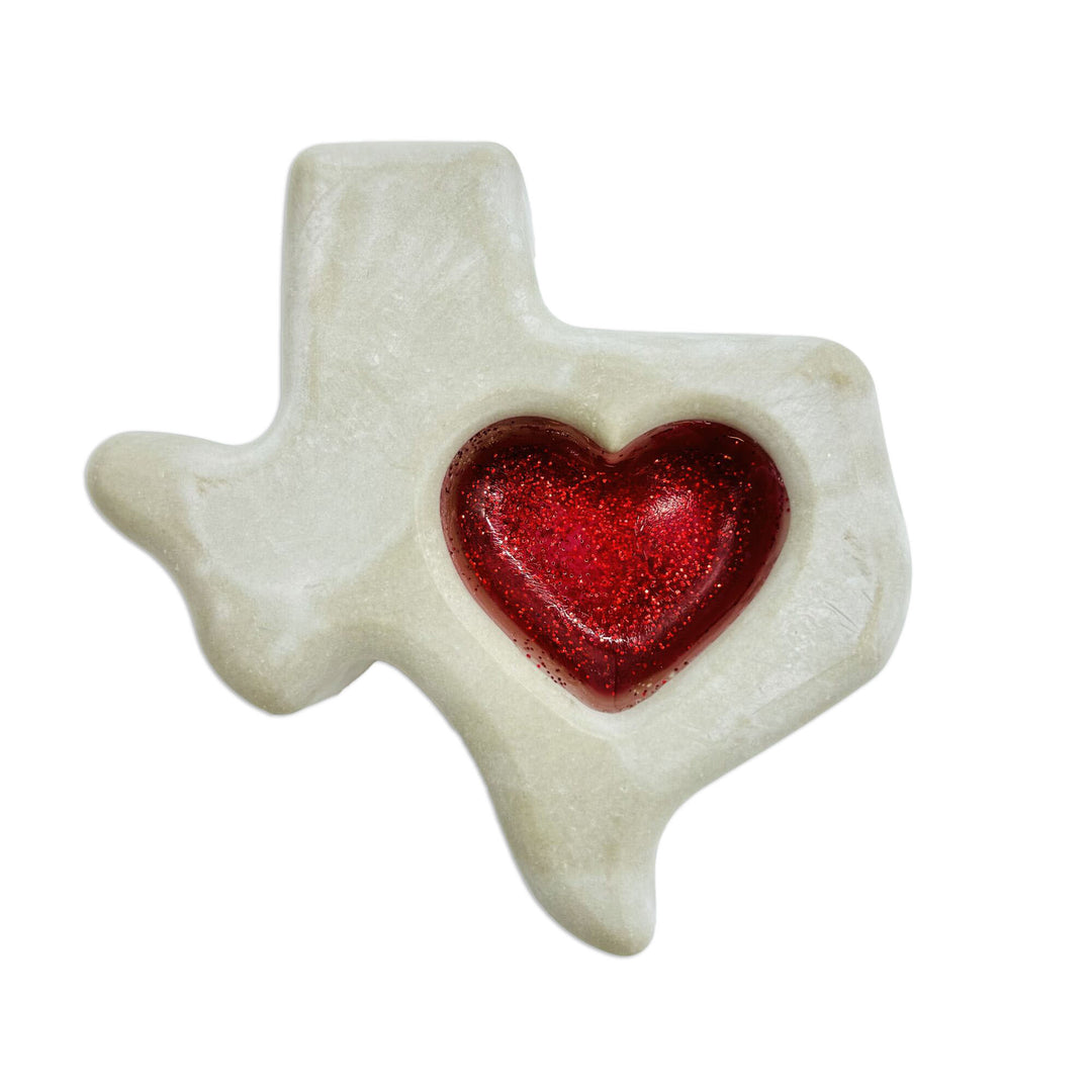 Texas Glitter Red Heart Tchotchke
