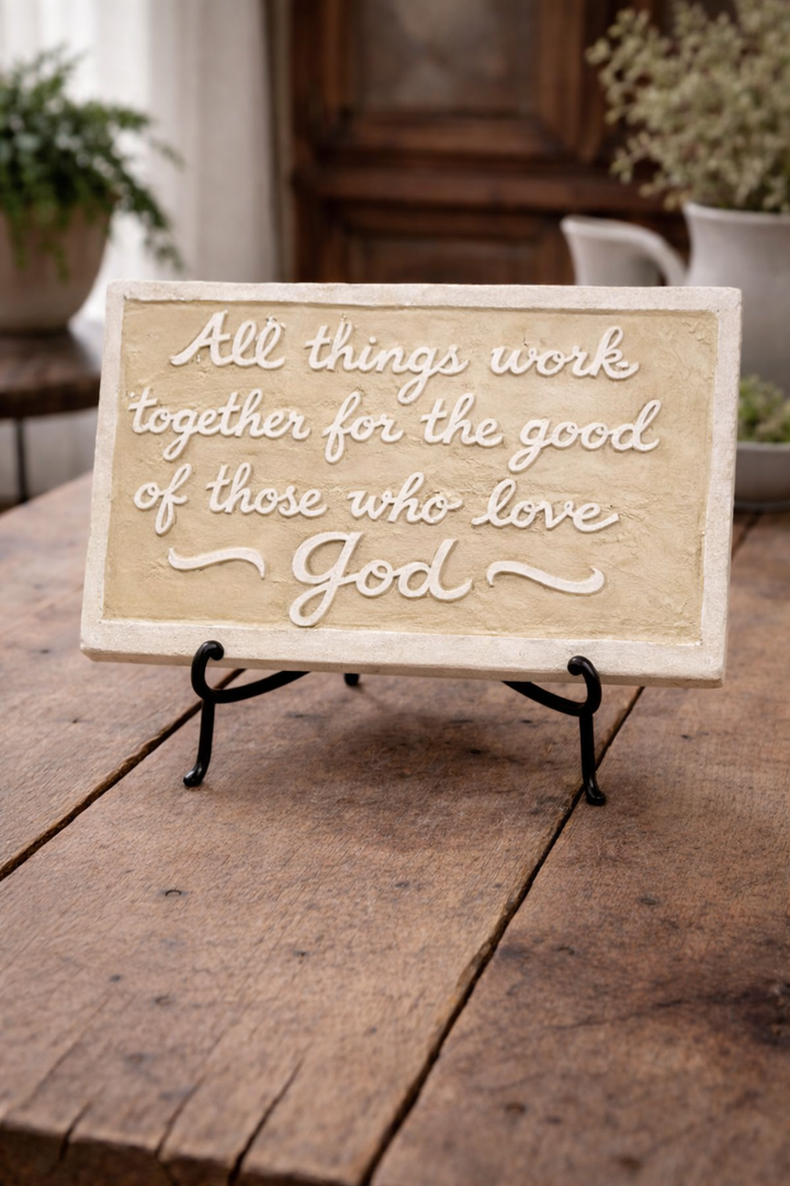 Plaque All Things Work Driftwood *CM
