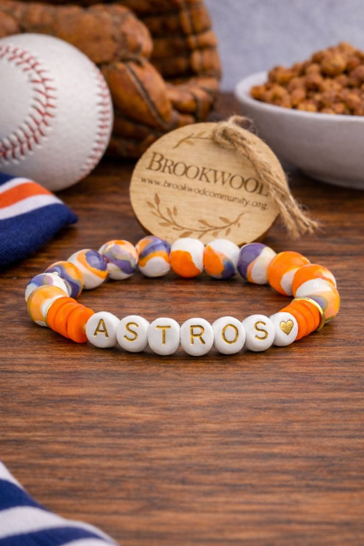 Bracelet Astros Clay With Word  *CM