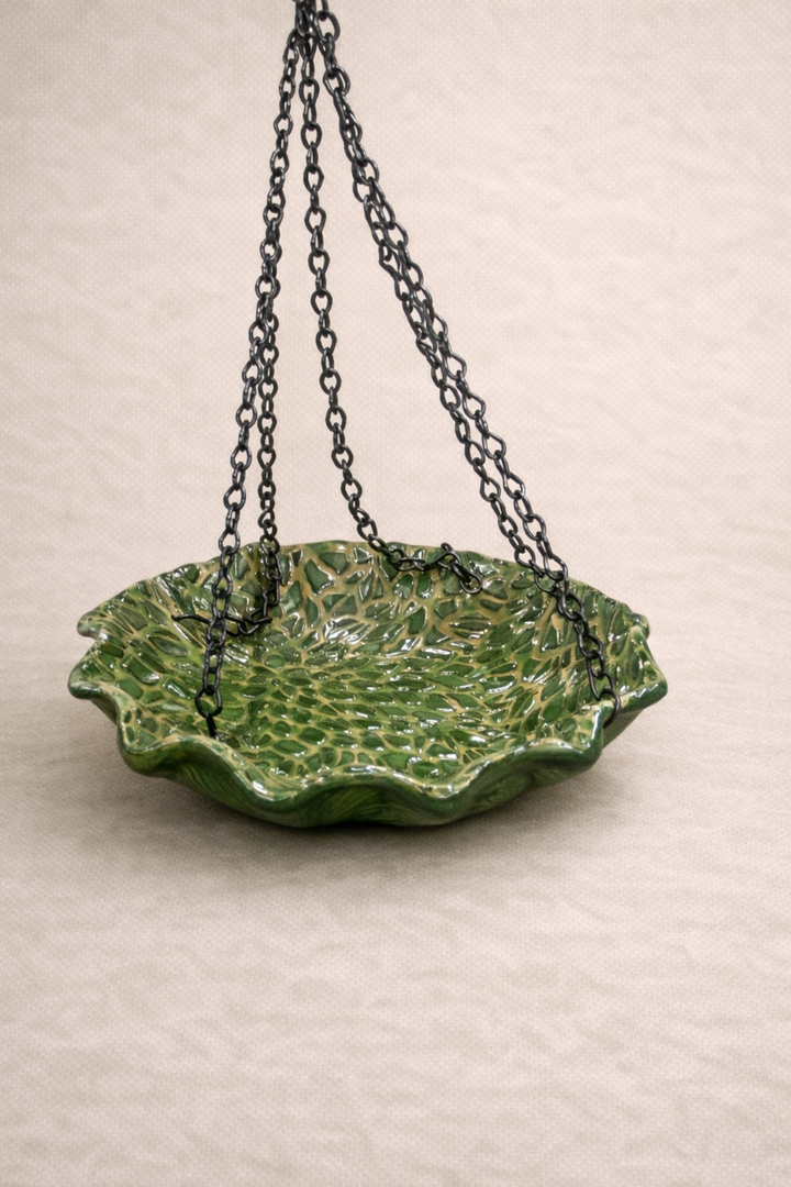 Bird Bath Wavy Green *CM