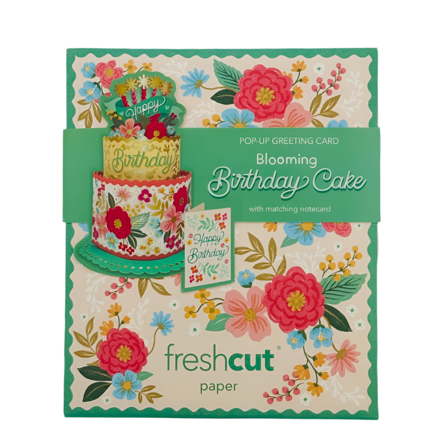blooming birthday cake fresh cuts card 