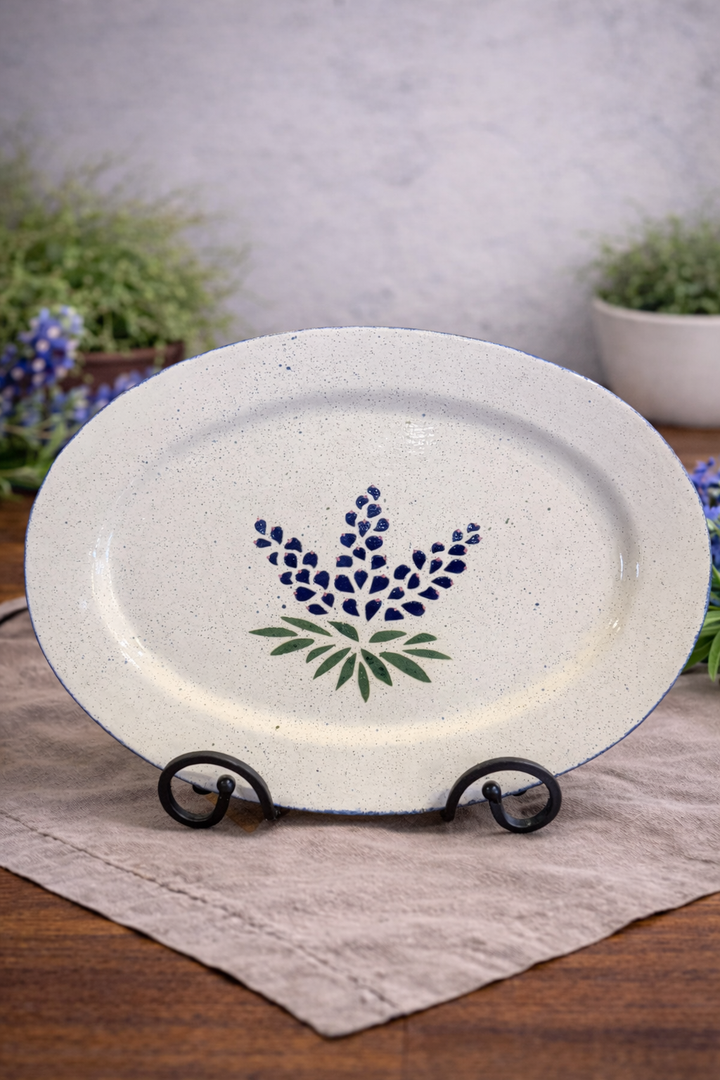 Platter Oval Bluebonnet Design *CM