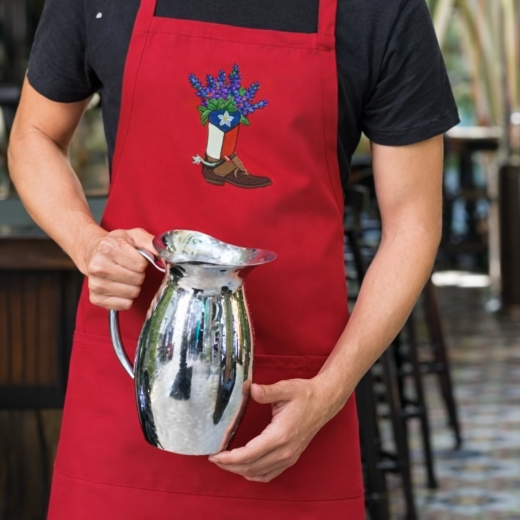 bluebonnet red apron 