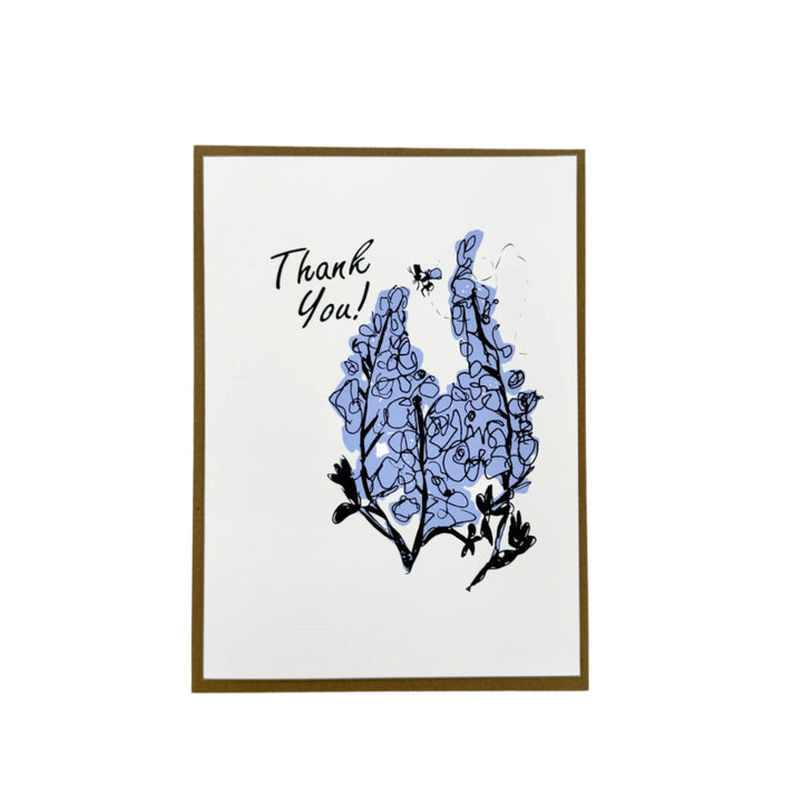 bluebonnet thank you cards screen printed