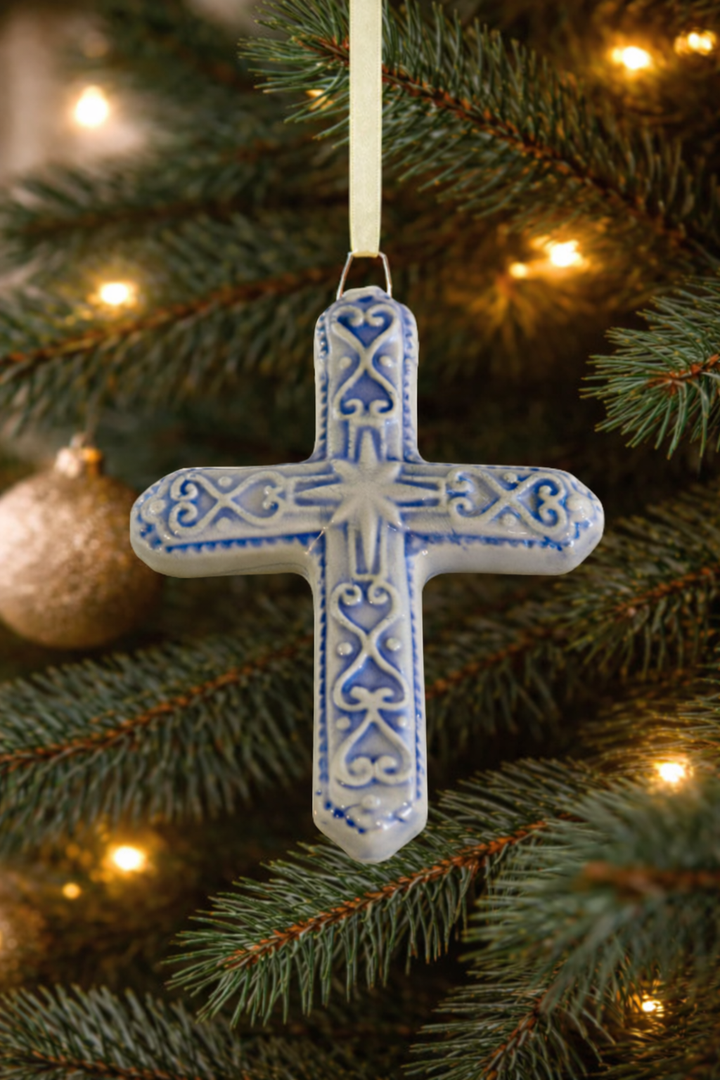Ornament Cross Baby Blue *CM