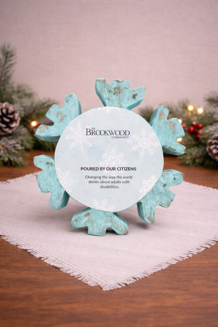 Snowflake Candle Blue Jasmine Honeysuckle Fragrance *CM