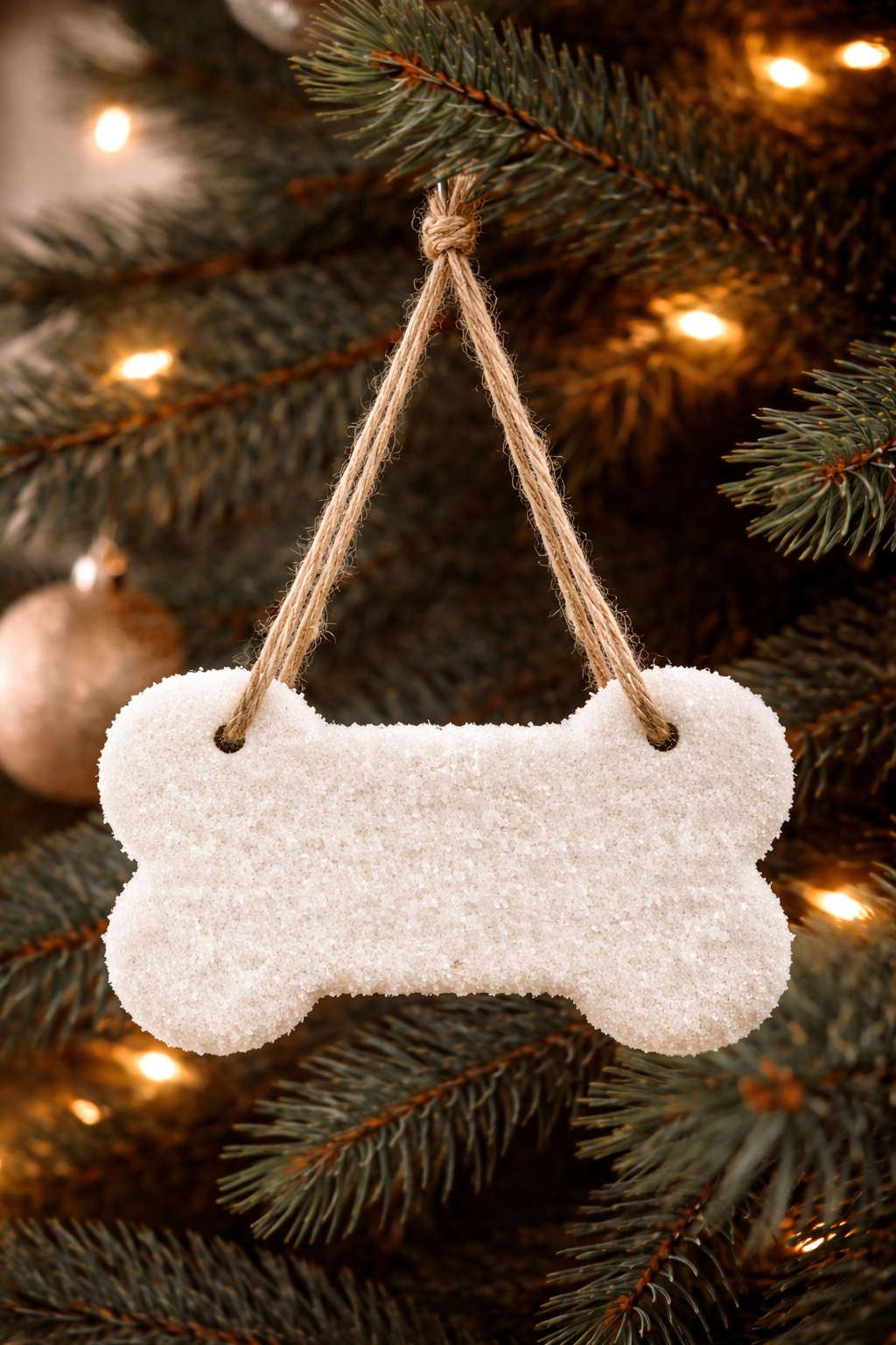 Ornament White Bone with Sugar Frost *CM