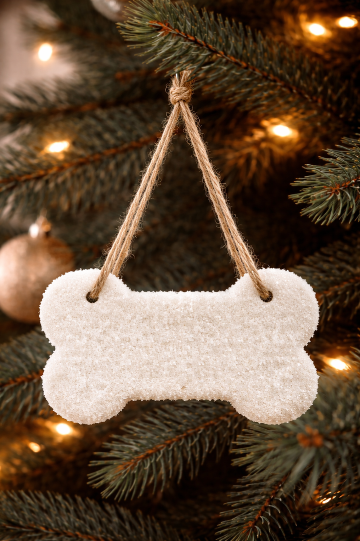 Ornament White Bone with Sugar Frost *CM