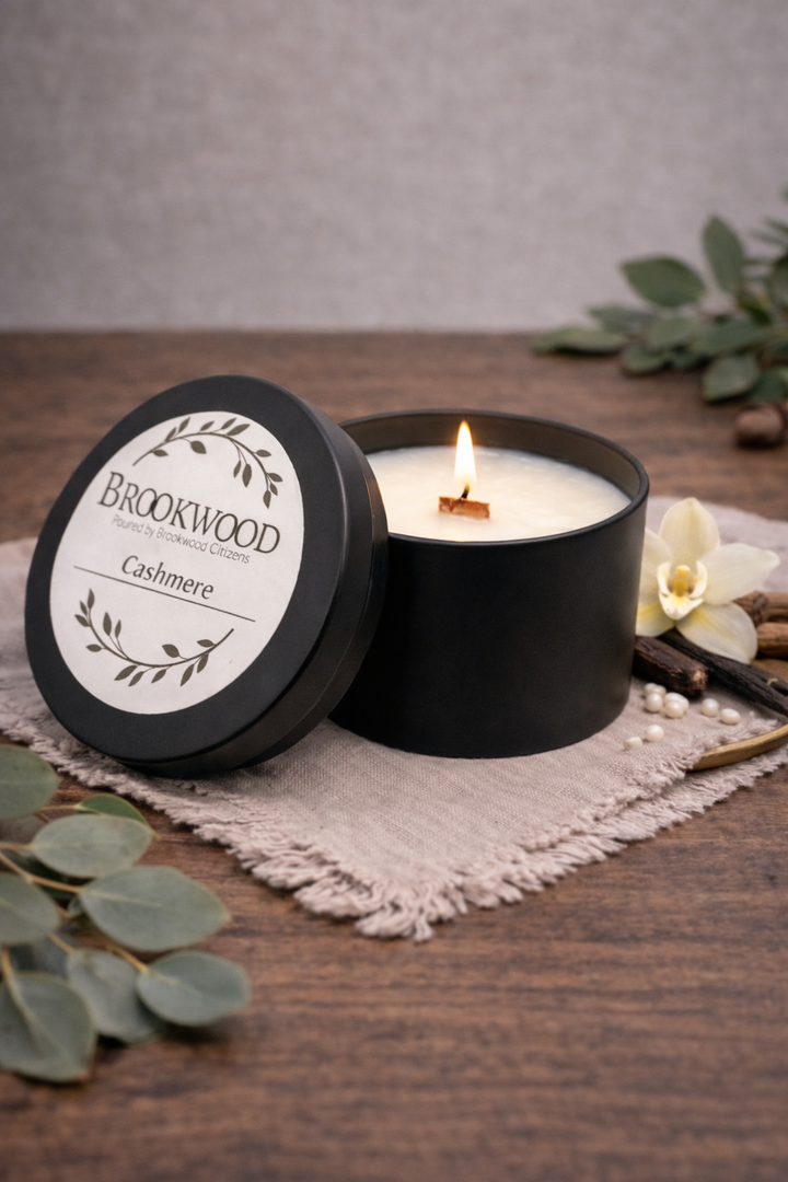 Candle Black Tin Cashmere  *CM