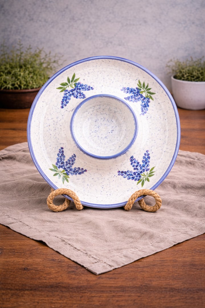 Platter Chip and Dip Bluebonnet Design *CM