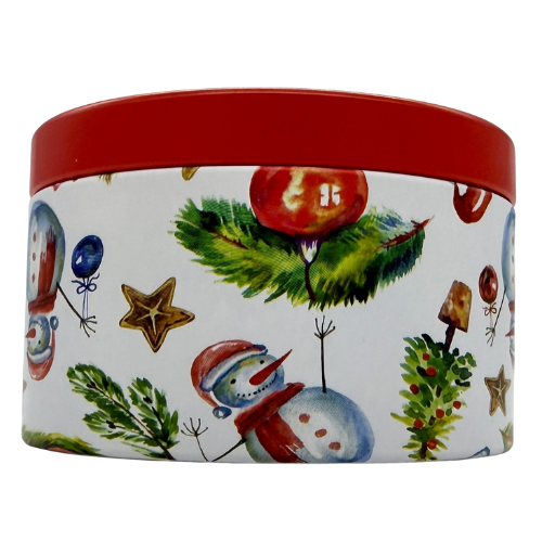 christmas candle tin red