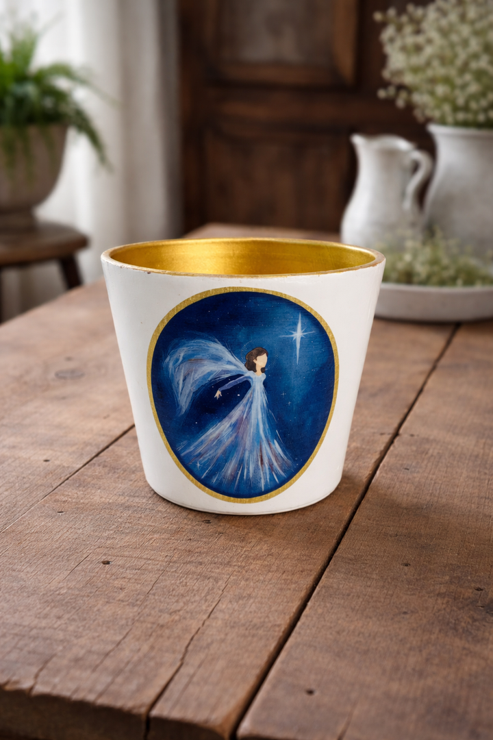 Planter Christmas Angel Blue *CM