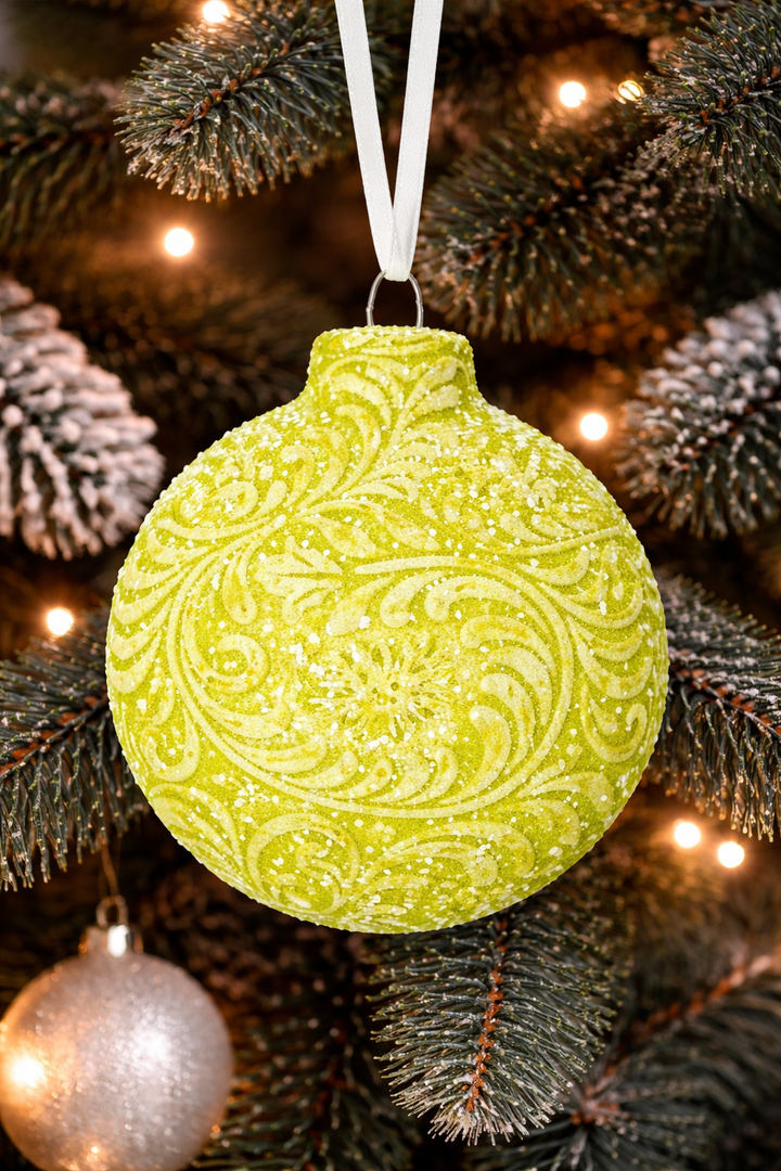 Ornament Circular Christmas Chartreuse