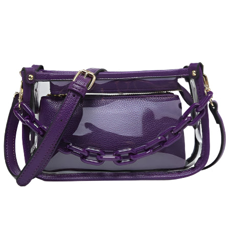 clear jessica purple bag