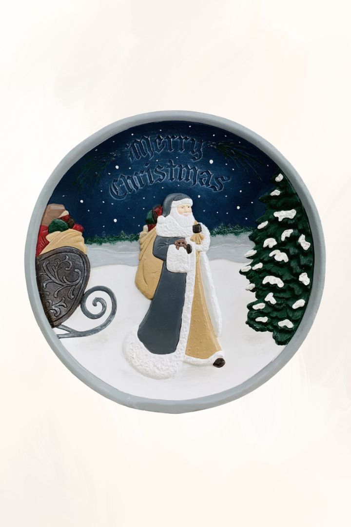 Comfort Bowl Merry Christmas Santa Gray *CM