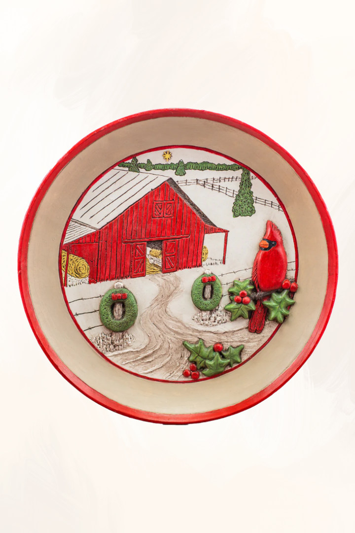 Comfort Bowl with Barn and Cardinal *CM