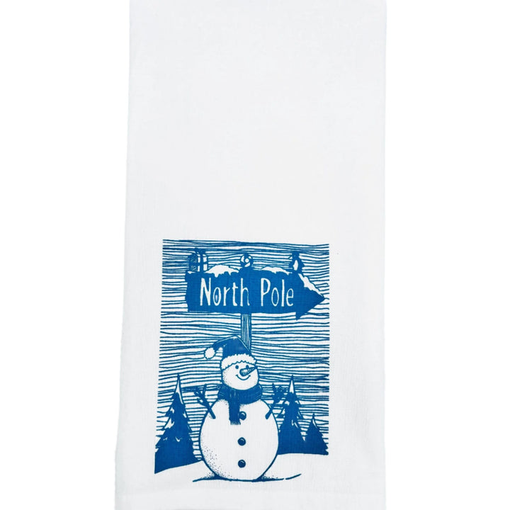 Tea Towel Snowman North Pole