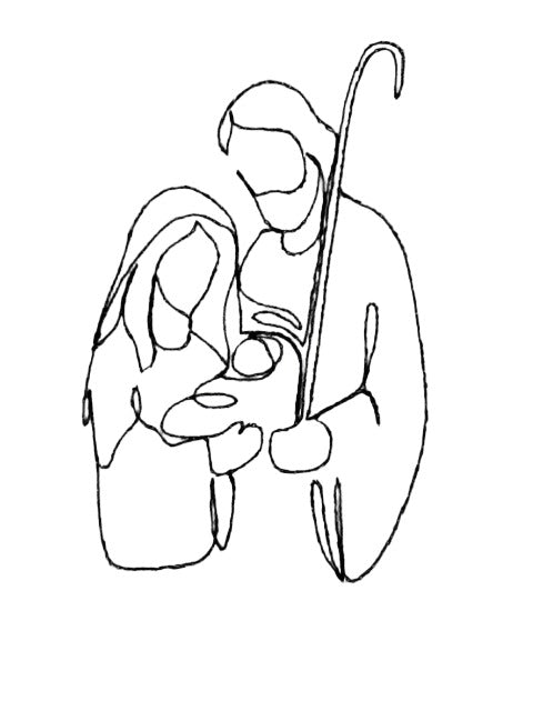 Towel Nativity Embroidery Scene Silent Night *CM