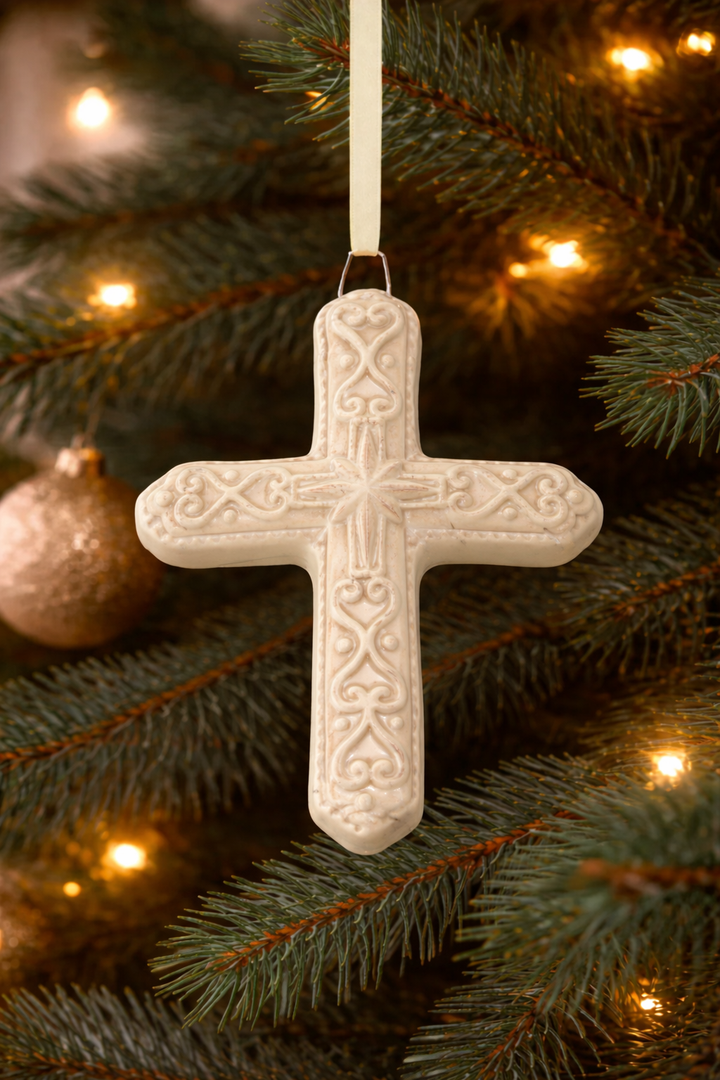 Ornament Cross White *CM