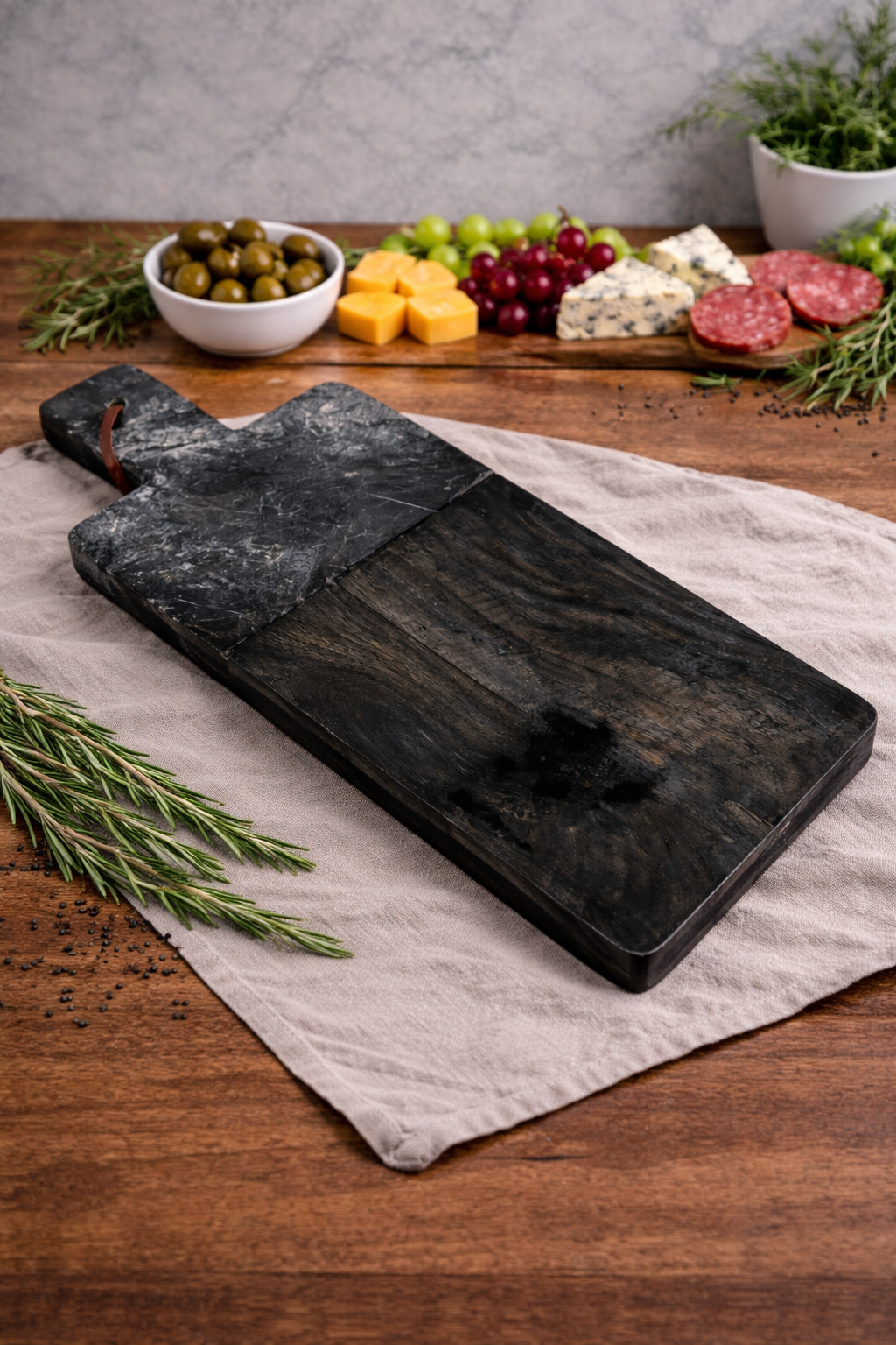 cutting board marble wood rectangle