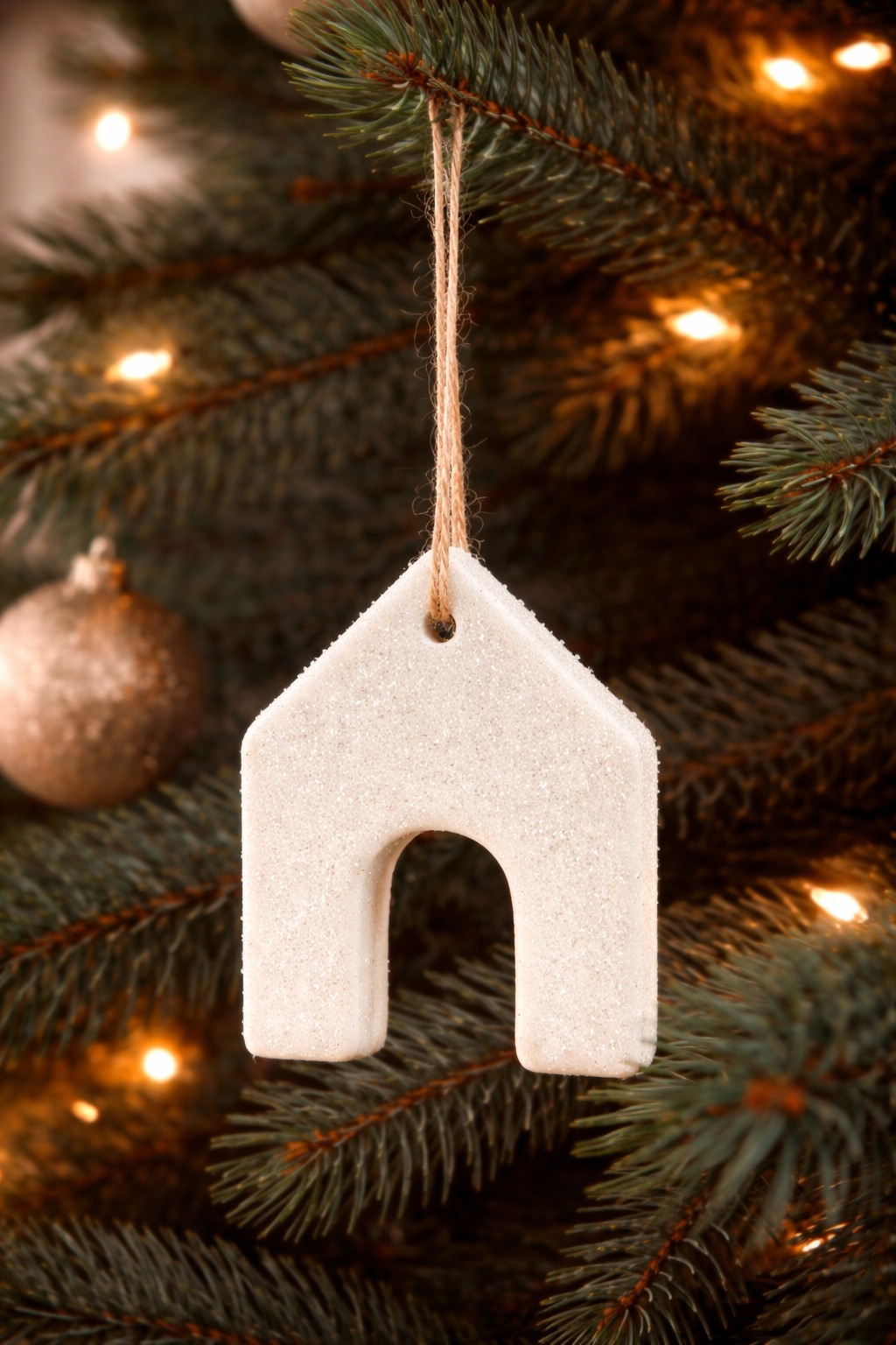 Ornament White Doghouse with Sugar Frost *CM