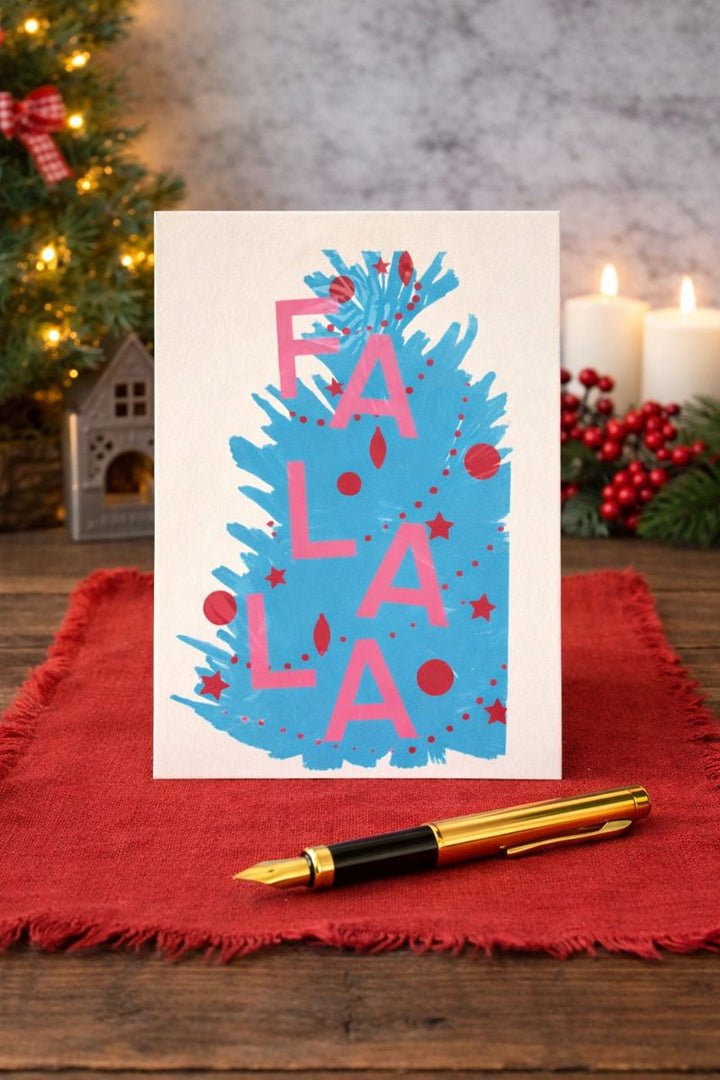 Card Christmas Fa-la-la Screen Print *CM