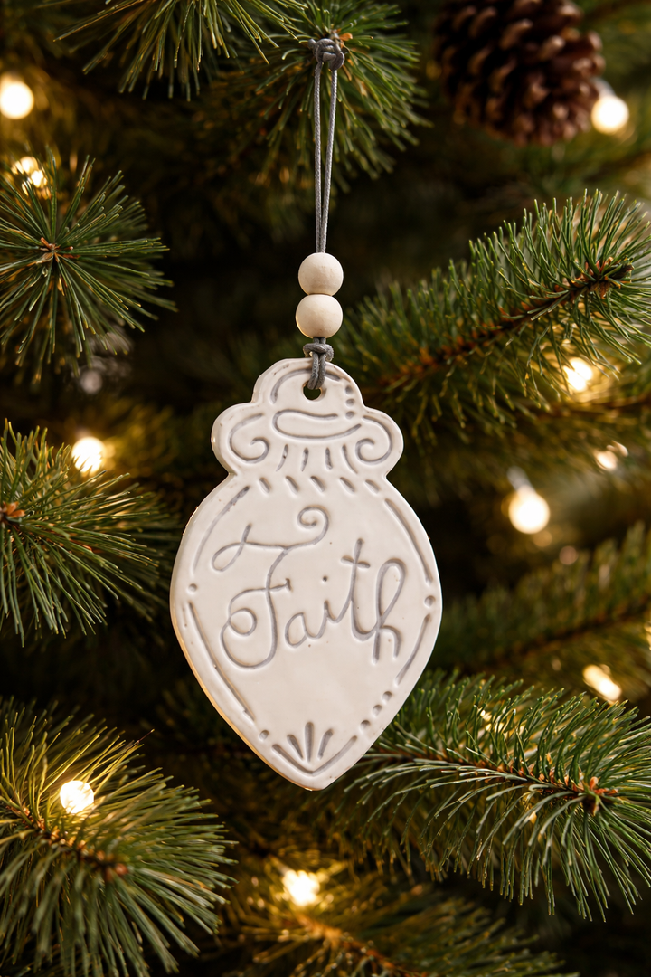 Ornament Faith Pearl Gray *CM