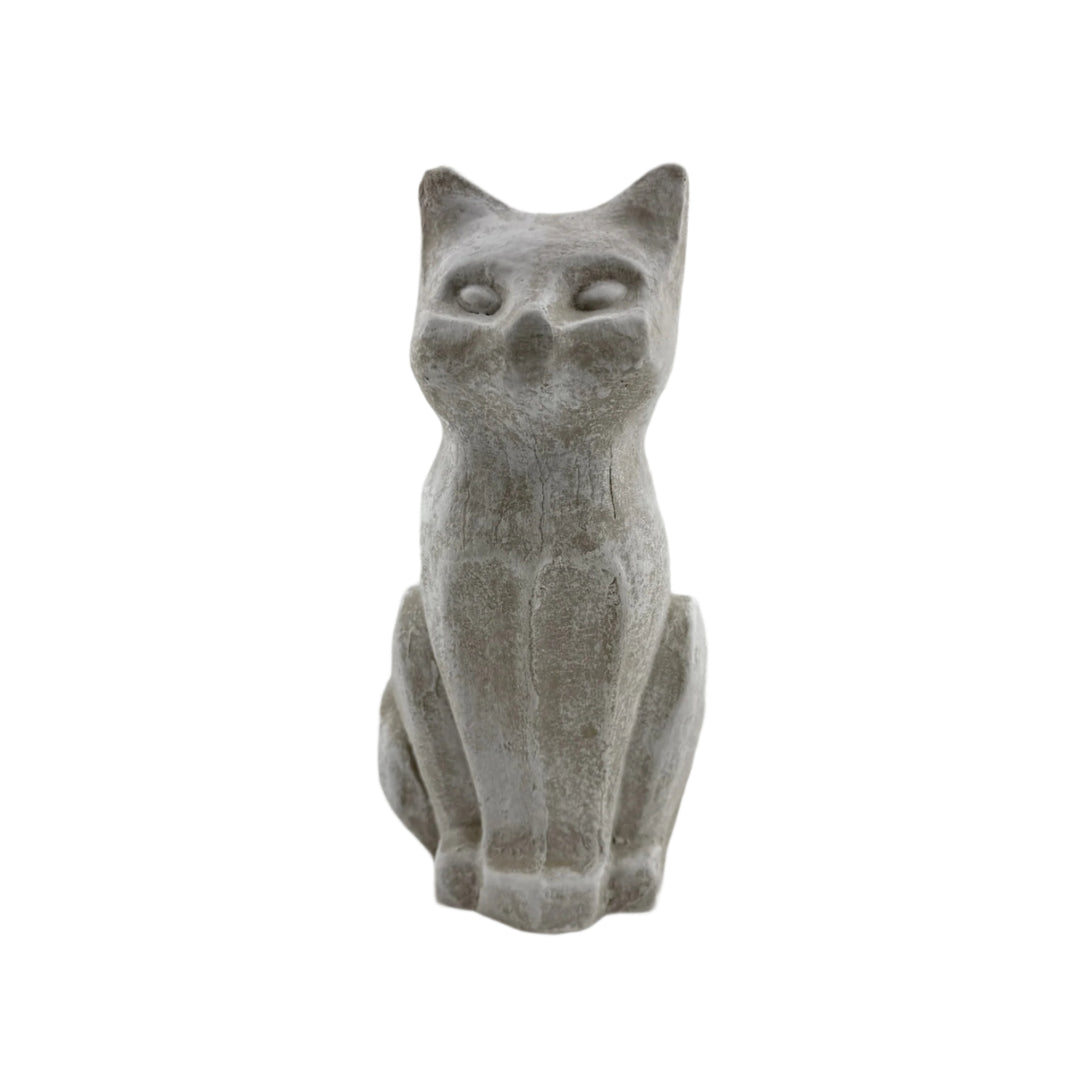 small feline cat decor made out of stone casting. 