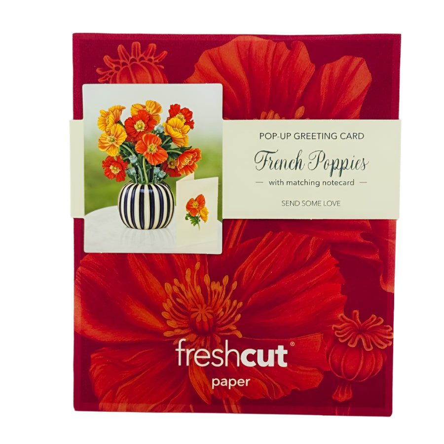 french poppies fresh cut cards
