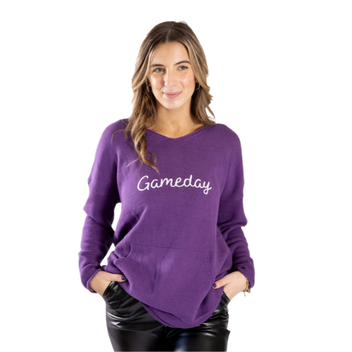 game day purple sweater