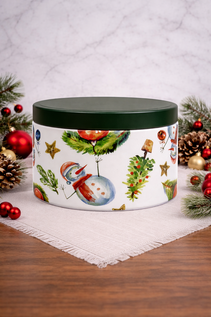 Green Lid Christmas Tin Candle - Balsam Fir  *CM