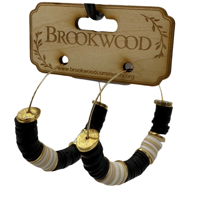 Earrings Heishi Beads Black Neutral  *CM