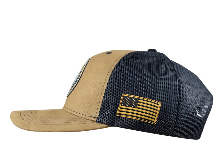 hold fast suede hat side view brown 