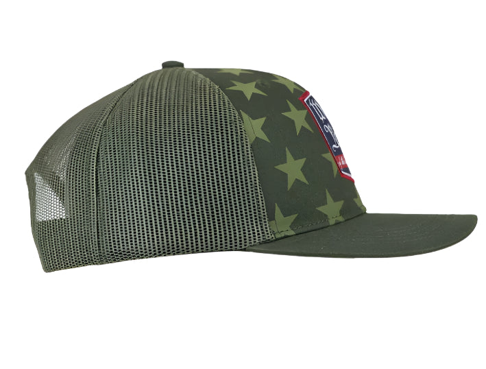hold fast we the people side view green hat