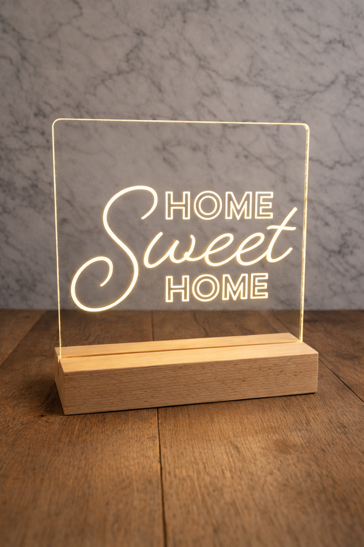 home sweet home light up desk sign