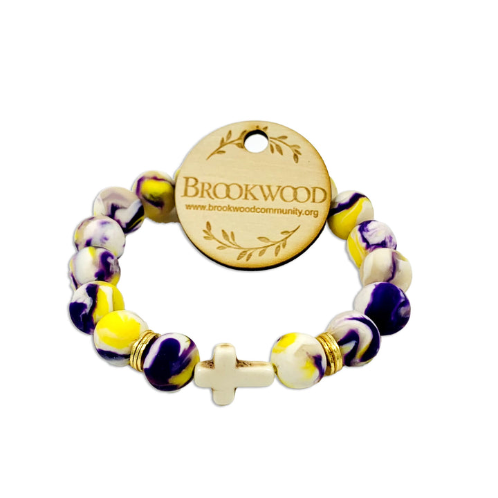 Bracelet LSU/Prairie - Purple/Yellow/White  *CM