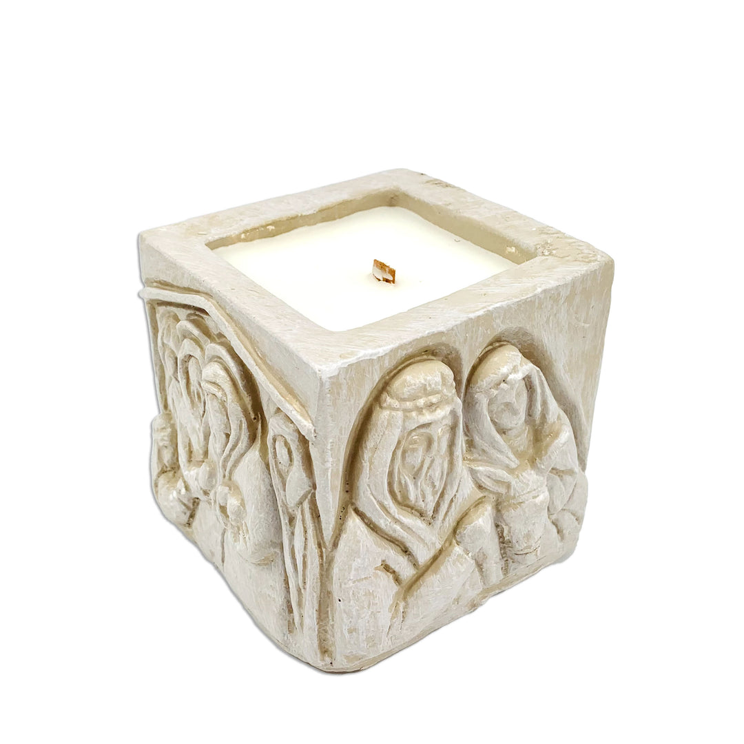 Candle Nativity Square Driftwood