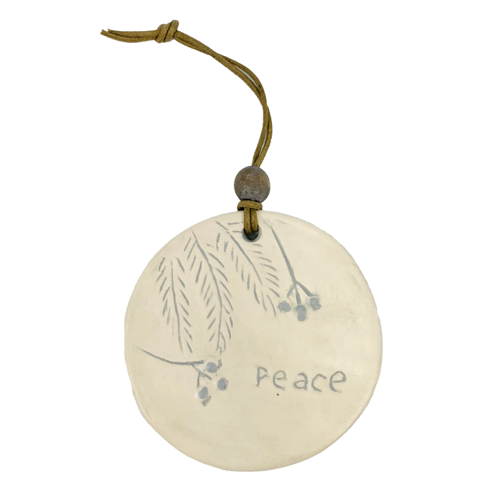 Ornament Peace & Joy Pearl Grey *CM