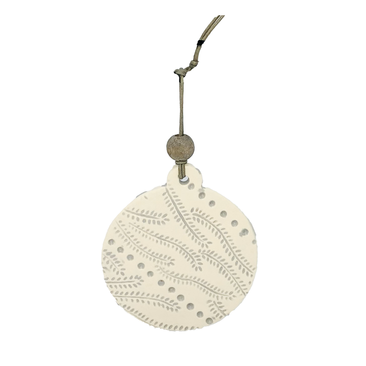 Ornament Winter Fern Gray *CM