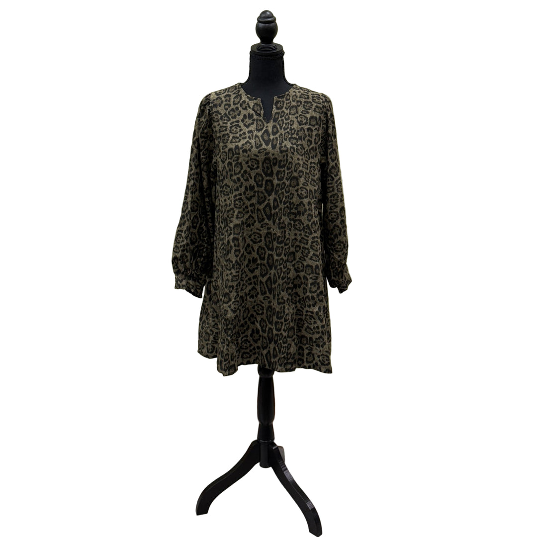 leopard print short dress