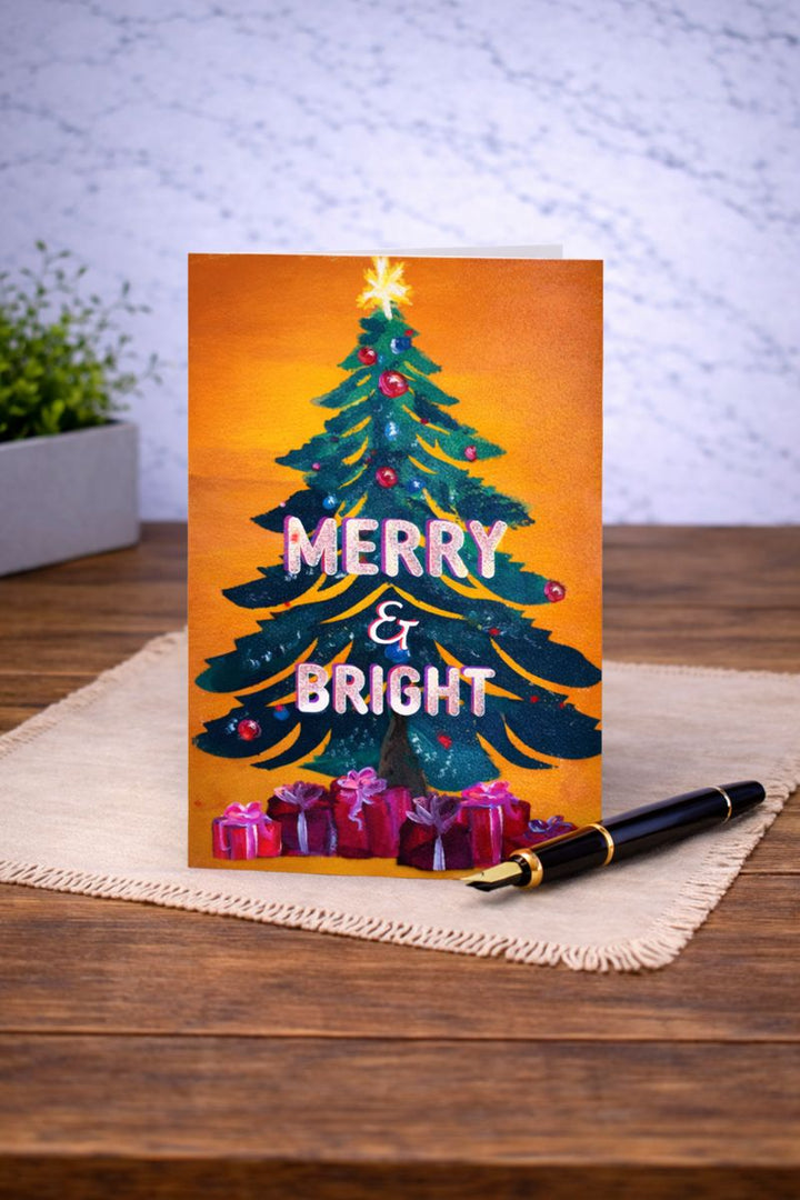 Card Merry & Bright Tree Pack of 10 *CM