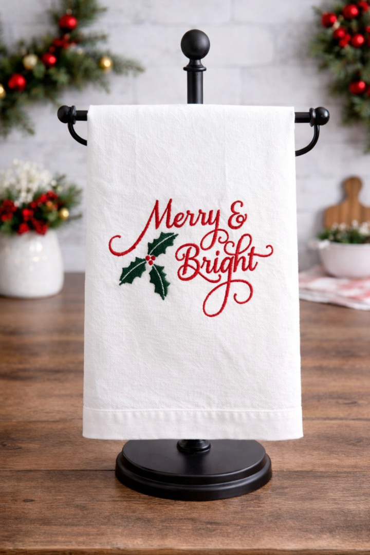 Towel Merry & Bright White *CM