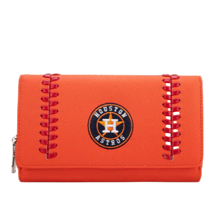 mlb orange astros wallet wristlet