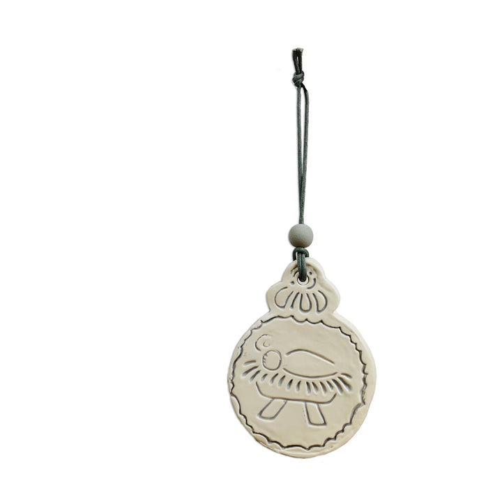 Ornament Nativity Pearl Gray *CM