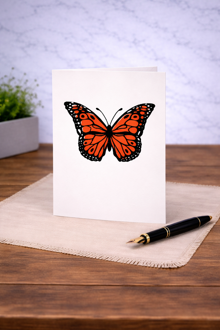 Note Card Butterfly Orange Pack of 10 *CM