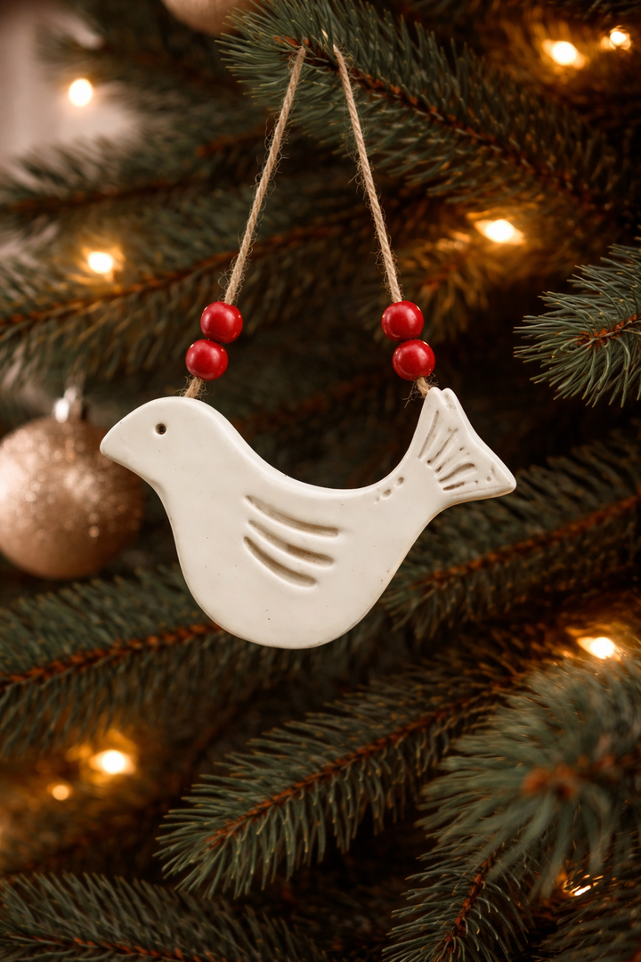 Ornament Dove Ceramic Cobblestone *CM