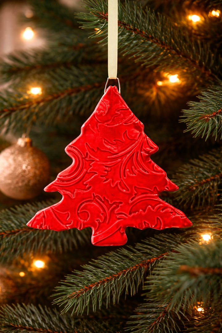 Ornament Pattern Christmas Tree Red *CM