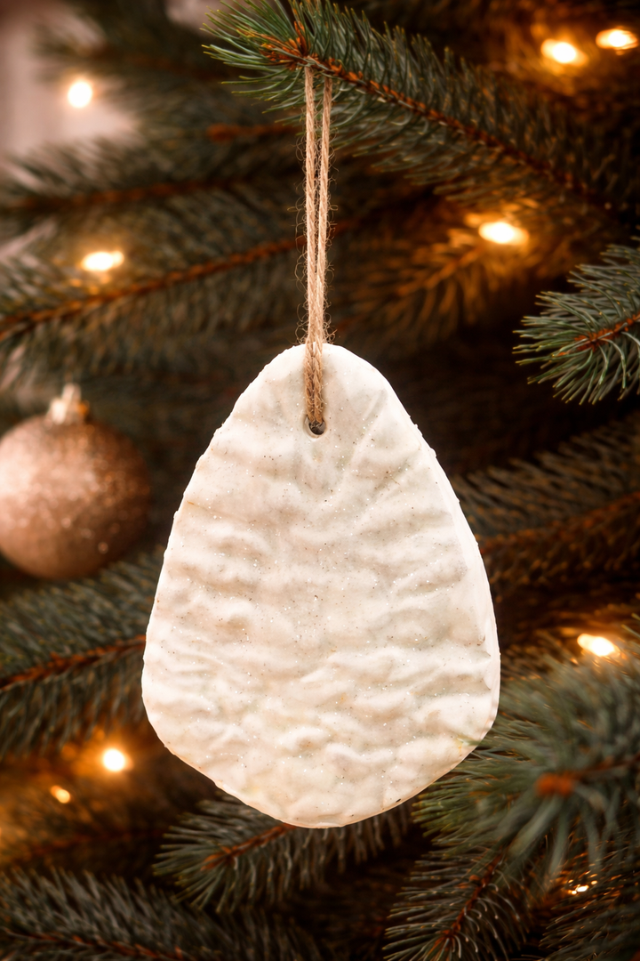 Ornament White Pinecone with Sugar Frost *CM