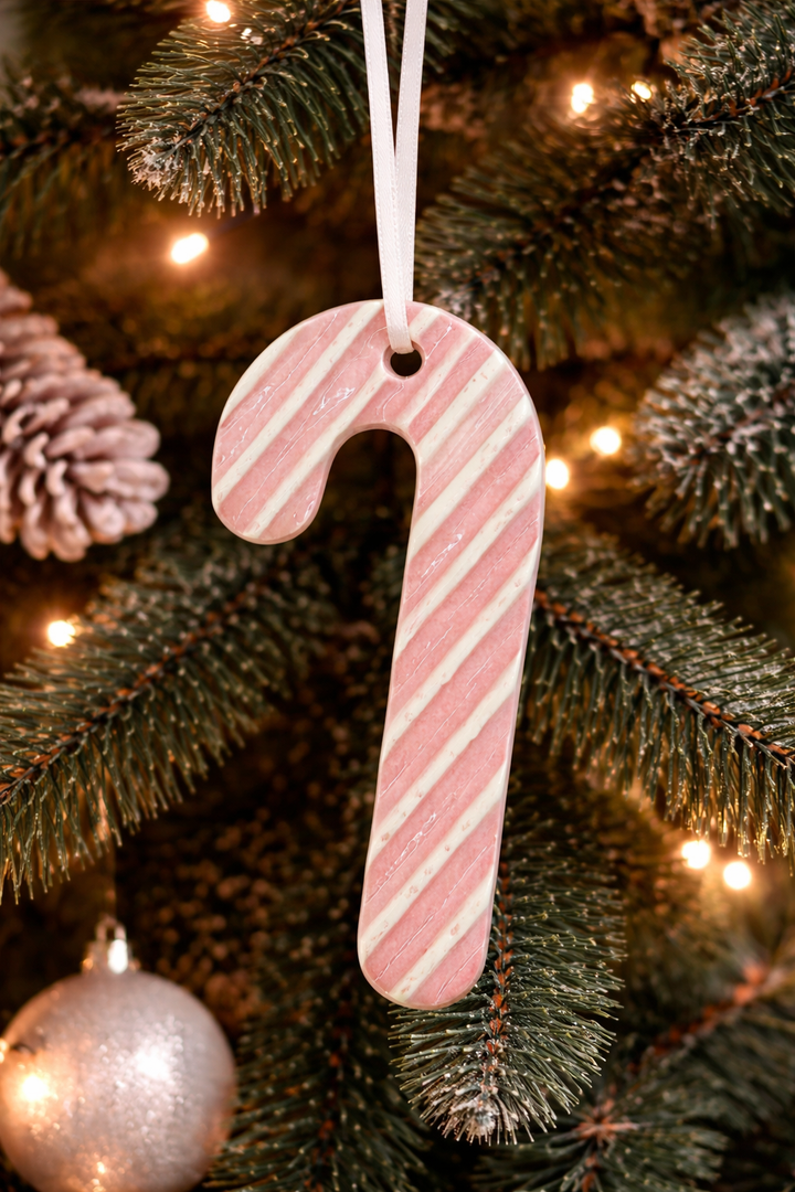 Ornament Candy Cane Stripes Texture Blush